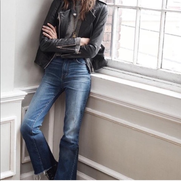 Madewell Denim - Madewell high riser crop flare raw hem